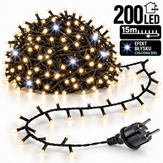 Światełka lampki 200 LED CIEPŁY BIAŁY, FLASH BIAŁY LAMP09CB