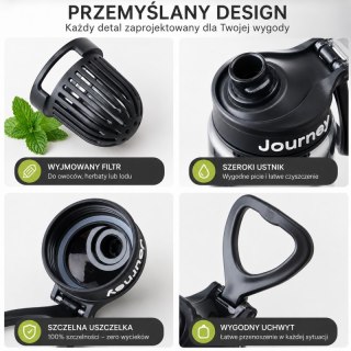 Butelka na wodę z uchwytem, sportowy bidon z miarką 800ML GALAXY różowy BD71R