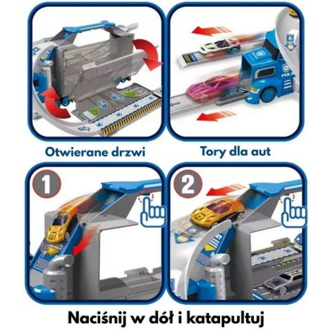 WOOPIE Ciężarówka Policyjna 2w1Transporter Tor Samochodowy