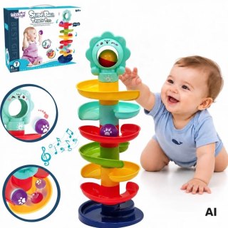 WOOPIE BABY Kulodrom Tor Kulkowy Zestaw Spirala + 2 Kulki