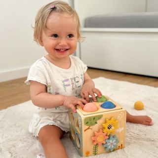 TOOKY TOY Drewniana Kostka Montessori Sorter Farma Edukacyjna 5w1