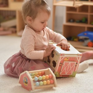 TOOKY TOY Drewniana Stodoła Aktywności Sorter Liczydło Montessori