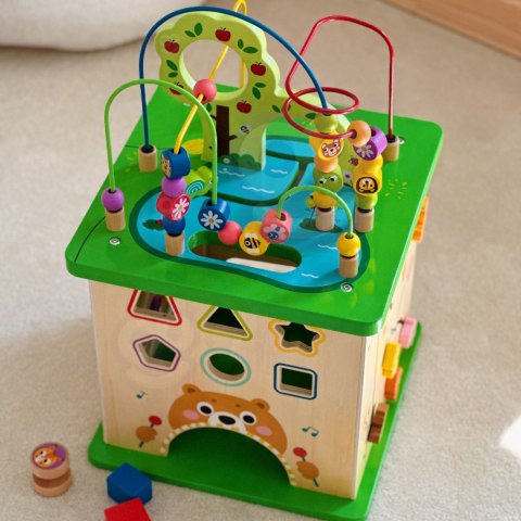 TOOKY TOY Kostka Edukacyjna Sorter Labirynt Przeplatanka Zwierzątka