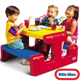 LITTLE TIKES Stół Stolik Piknikowy Czerwono Żółto Niebieski