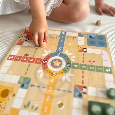 WOOPIE GREEN Gry Planszowe Logiczne 2w1 Ludo Chińczyk + Węże i Drabiny