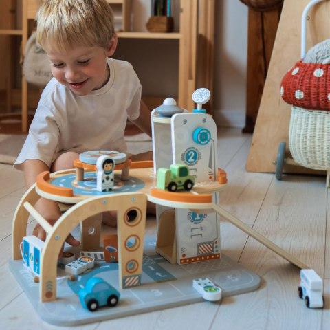 TOOKY TOY Parking Drewniany Kosmiczna Stacja