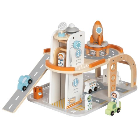 TOOKY TOY Parking Drewniany Kosmiczna Stacja