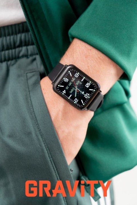 Smartwatch Gravity Czarny 2 Paski GT17-7