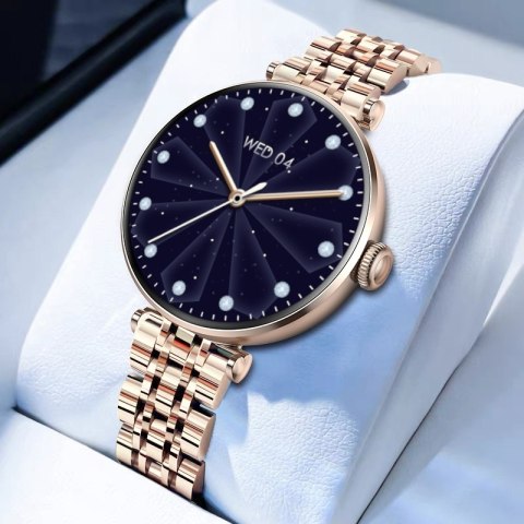 Smartwatch Gravity Różowe Złoto Czarny 2 Paski GT26-6