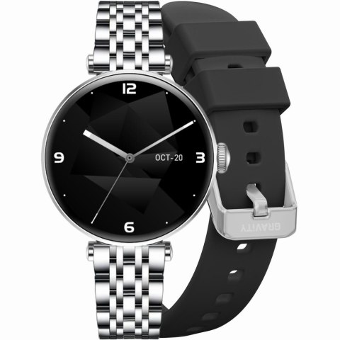 Smartwatch Gravity Srebrno Czarny 2 Paski GT26-9