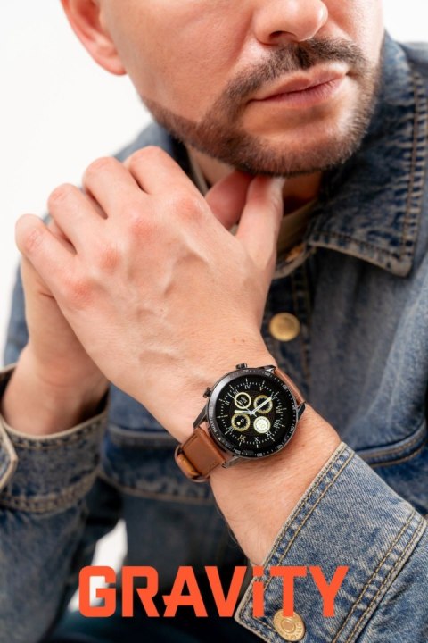 Smartwatch Gravity Czarny 2 Paski GT10-4