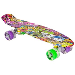 DESKOROLKA PLASTIKOWA 22 CALE ENERO GRAFFITI PINK LED 1030852