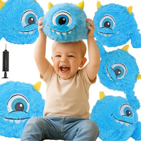 PIŁKA EMOJI 23CM Z RĄCZKAMI NIEBIESKA