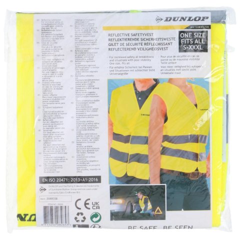 KAMIZELKA OSTRZEGAWCZA ODBLASKOWA ROZMIAR UNIWERSALNY DUNLOP