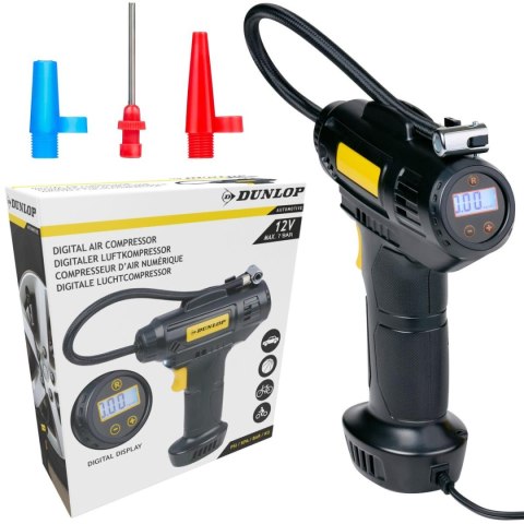KOMPRESOR SAMOCHODOWY WYŚWIETLACZ CYFROWY DUNLOP SPRĘŻARKA 12V 60W 150 PSI DUNLOP
