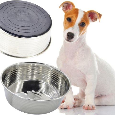 MISKA DLA PSA I KOTA STAL NIERDZEWNA 17,5 CM GUMOWANA PODSTAWA DOGS COLLECTION
