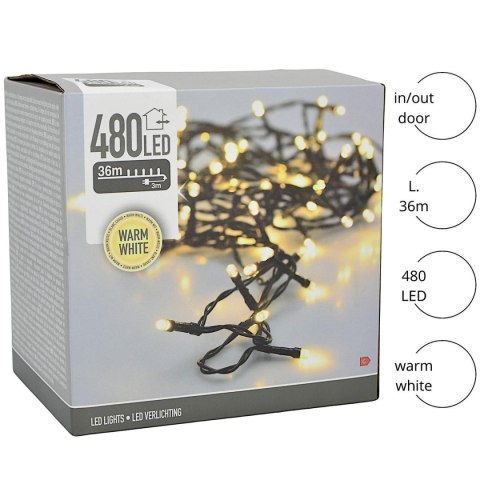 LAMPKI CHOINKOWE ŁAŃCUCH ŚWIETLNY 480 LED CIEPŁY BIAŁY