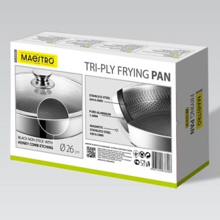 PROFESJONALNA PATELNIA 26 CM Z POKRYWKĄ MAESTRO