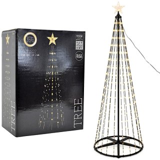 CHOINKA DEKORACYJNA 154LED SUPER CIEPŁY BIAŁY 150CM PILOT RAMA CZARNA