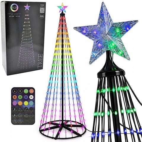 CHOINKA DEKORACYJNA 370LED RGB 210CM BLACK