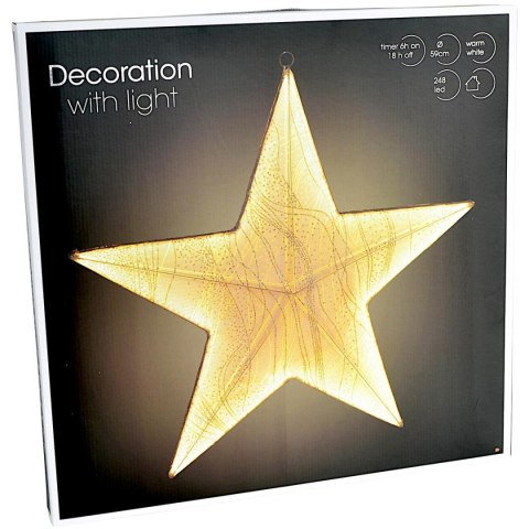DEKORACJA ŚWIETLNA GWIAZDA 59x59CM 248LED