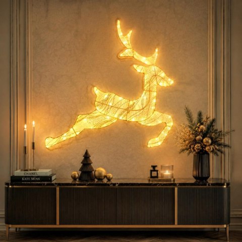 DEKORACJA ŚWIETLNA RENIFER 79X73CM 540LED ZŁOTY