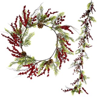 GIRLANDA DEKORACYJNA 175CM CZERWONA