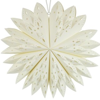 GWIAZDA DEKORACYJNA PŁATEK ŚNIEGU WISZĄCY PAPIEROWY 50CM BIAŁA