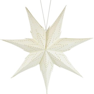 GWIAZDA DEKORACYJNA PŁATEK ŚNIEGU WISZĄCY PAPIEROWY 60CM BIAŁA 7 RAMION