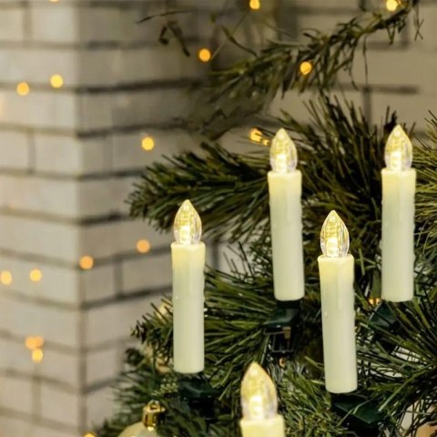 LAMPKI CHOINKOWE ŁAŃCUCH ŚWIETLNY ŚWIECZKI 50 LED CIEPŁY BIAŁY