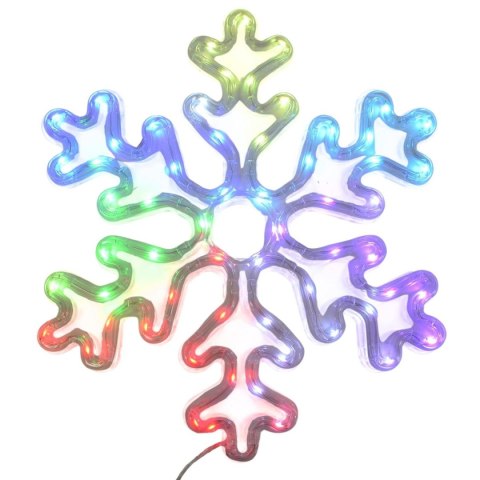 PŁATEK ŚNIEGU DEKORACYJNY WISZĄCY 31,5 x 36 CM 60LED RGB TIMER USB