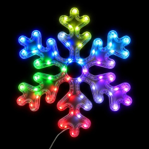 PŁATEK ŚNIEGU DEKORACYJNY WISZĄCY 31,5 x 36 CM 60LED RGB TIMER USB
