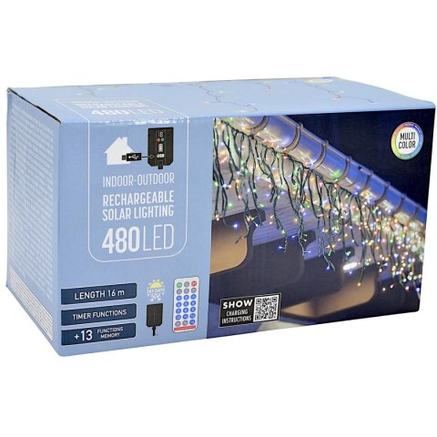SOLARNY ŁAŃCUCH ŚWIETLNY 480 LED 13 FUNKCJI USB MULTIKOLOR