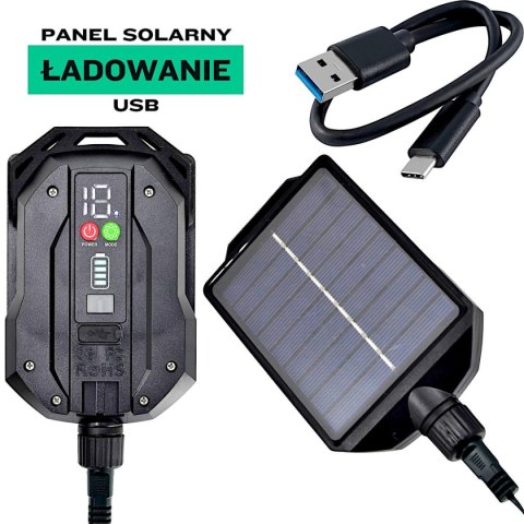 SOLARNY ŁAŃCUCH ŚWIETLNY 480 LED 13 FUNKCJI USB ZIMNY BIAŁY
