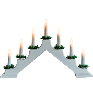 ŚWIECZNIK ADWENTOWY 7 LED ZASILANIE SIECIOWE BIAŁY