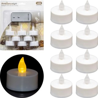 ZESTAW 8 ŚWIECZEK TEA LIGHT LED Z PILOTEM