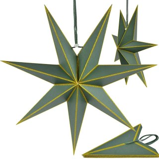 DEKORACJA PAPIEROWA GWIAZDA 45CM 7 RAMION ZIELONA SASKA GIFT & DECOR
