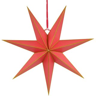 DEKORACJA PAPIEROWA GWIAZDA 60CM CZERWONA SASKA GIFT & DECOR