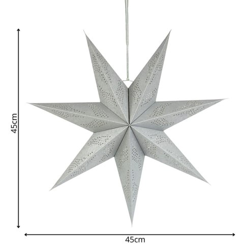 GWIAZDA DEKORACYJNA PAPIEROWA 45CM SREBRNA