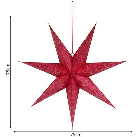 GWIAZDA DEKORACYJNA PAPIEROWA 75CM CZERWONA