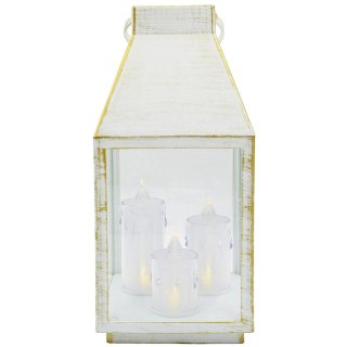 LATARNIA LAMPION ADWENTOWY RORATY LED 35CM 3 ŚWIECE TIMER BIAŁY