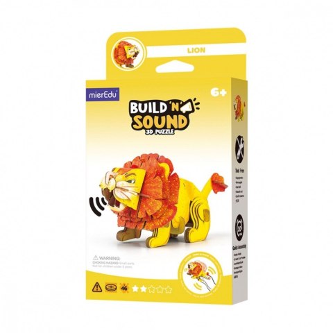Puzzle 3D MierEdu Buduj i słuchaj - Lew