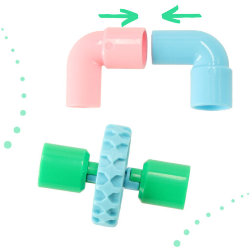 Klocki konstrukcyjne edukacyjne - Rury wodne z akcesoriami 170el - obrazek 6