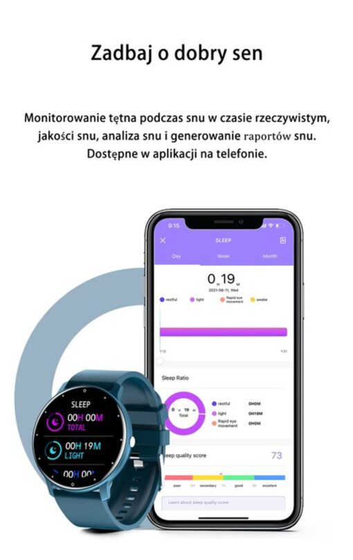 SMARTWATCH UNISEX GRAVITY GT1-8 - PULSOMETR, WŁASNE TARCZE (sg015h) - obrazek 5