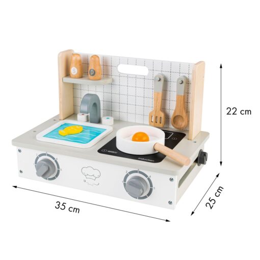 Drewniana kuchenka z akcesoriami mini kuchnia ECOTOYS - obrazek 10