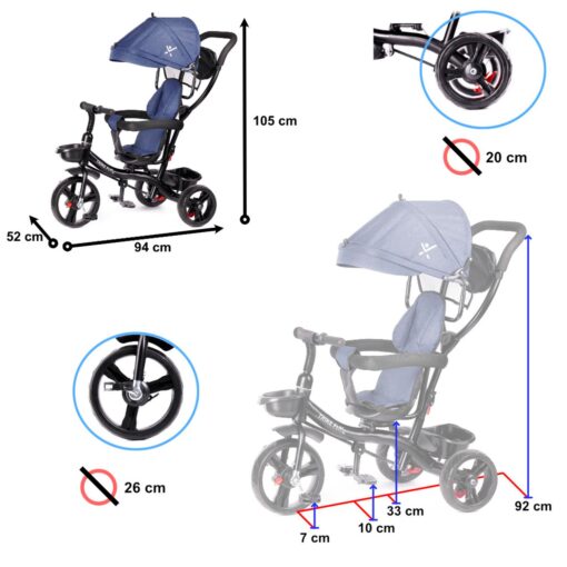 Rowerek trójkołowy Trike Fix Lite granatowy - obrazek 5